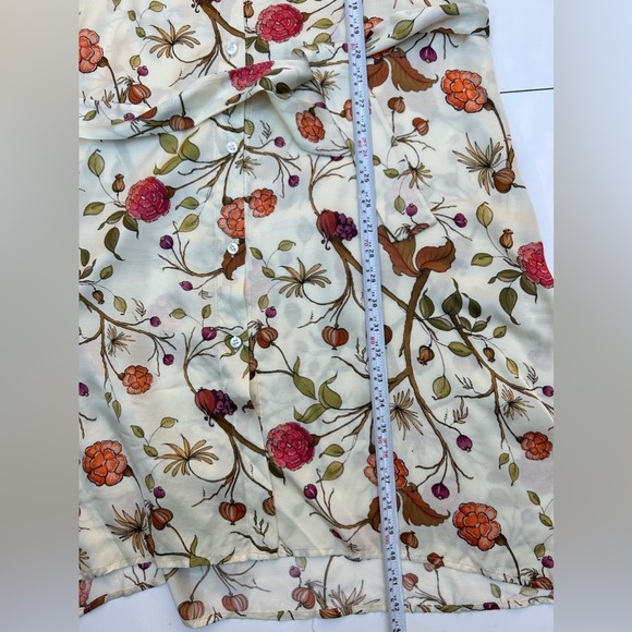 CHEPE Italy Beige red Floral Print button belts Dress - Picture 7 of 8